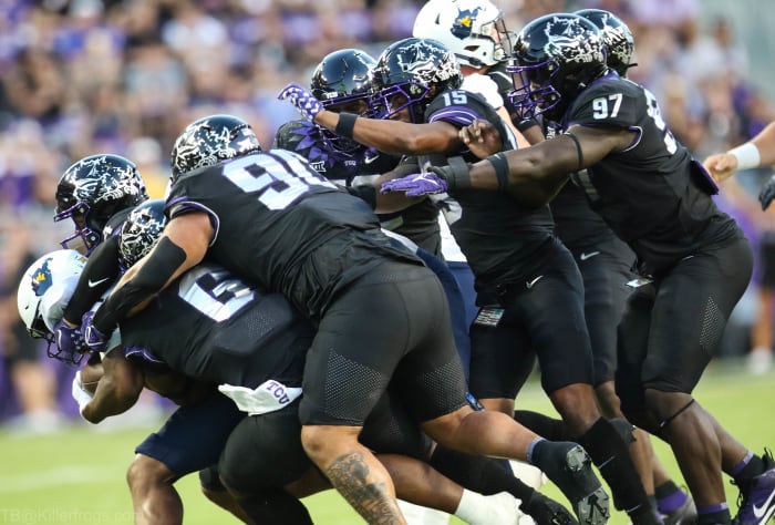 TCU's defense against West Virginia.